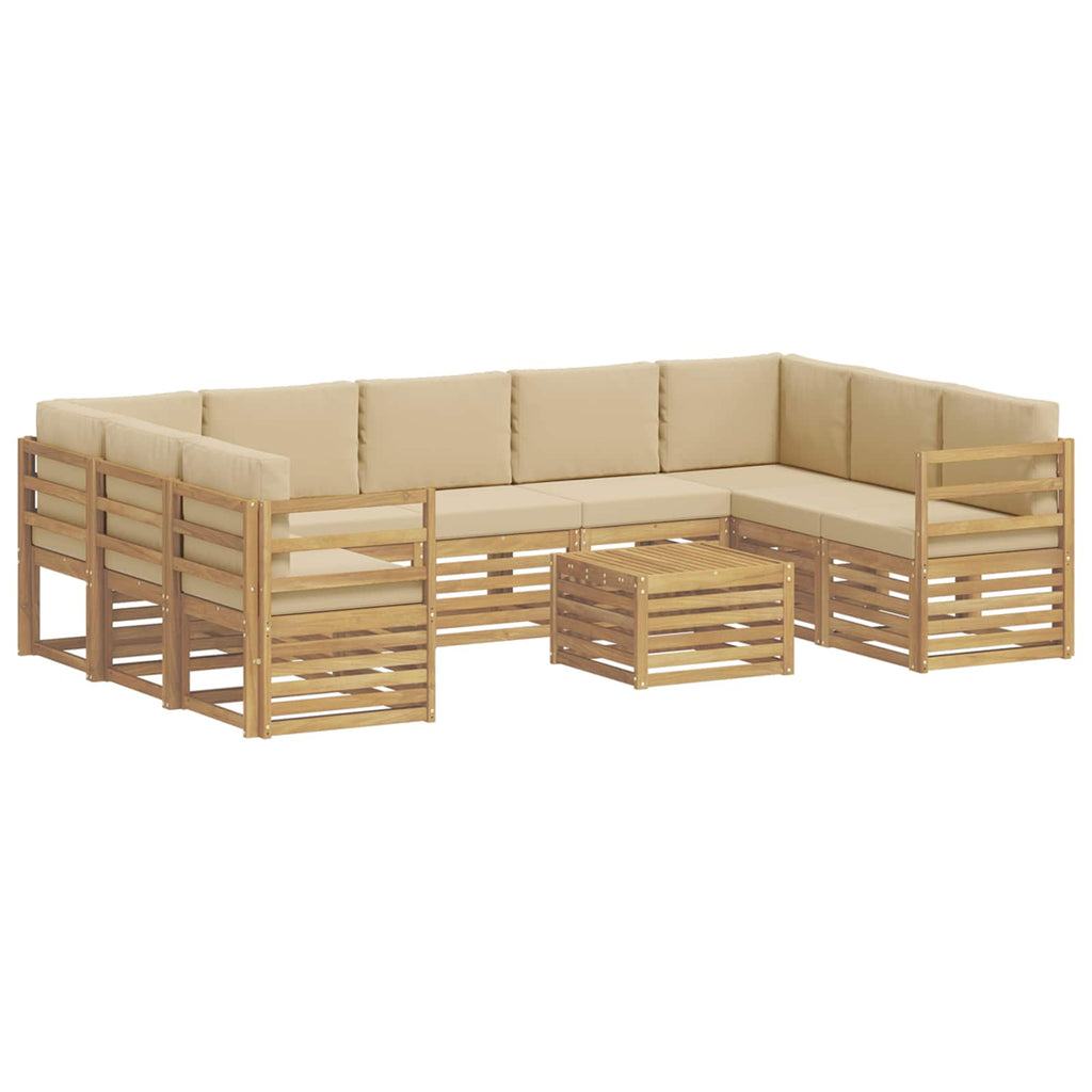 Sofagarnituren 10 pcs Weiß und Beige 59 x 59 x 37 cm Polyester