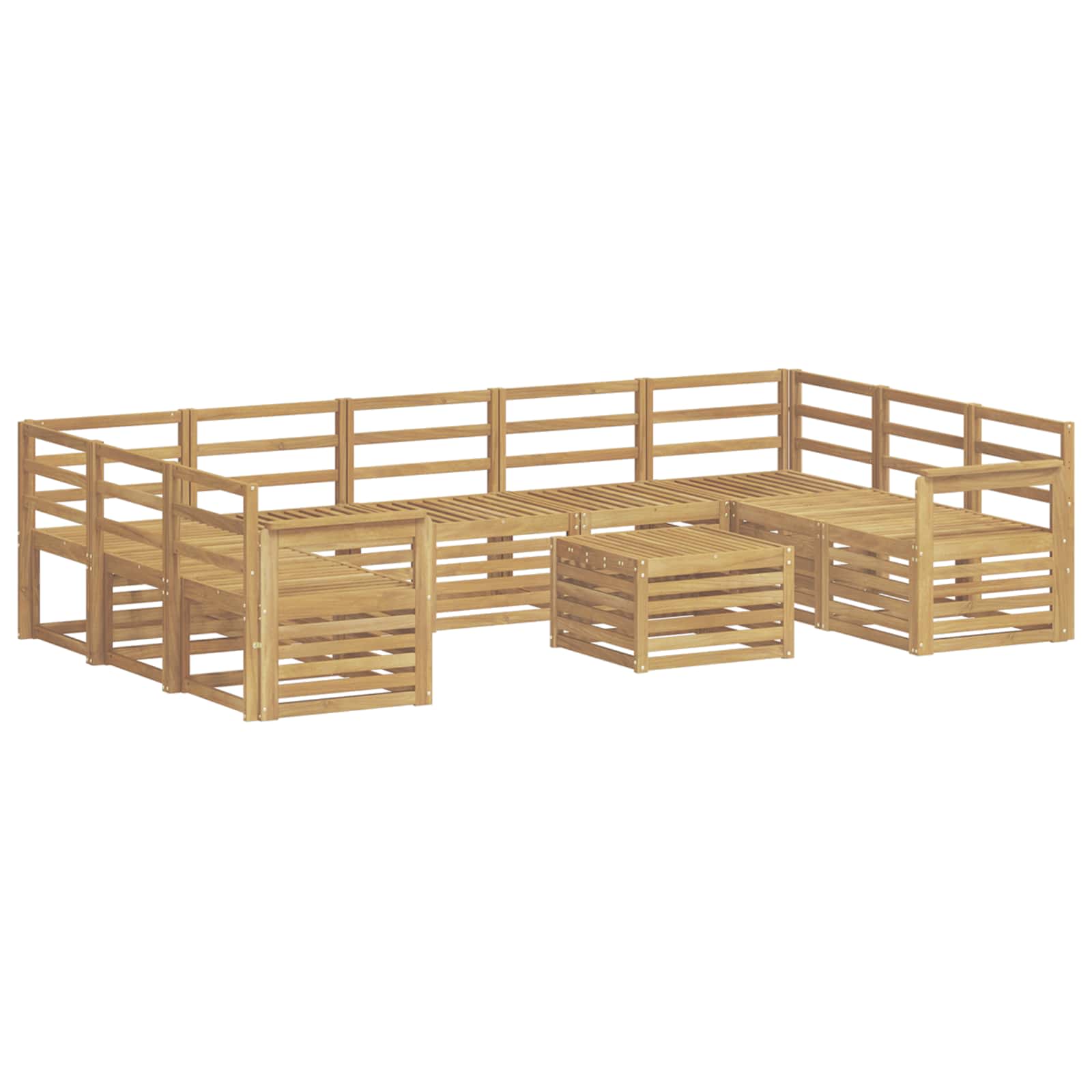 Outdoor-Sofagarnitur 10 pcs Weiß 59 x 59 x 37 cm