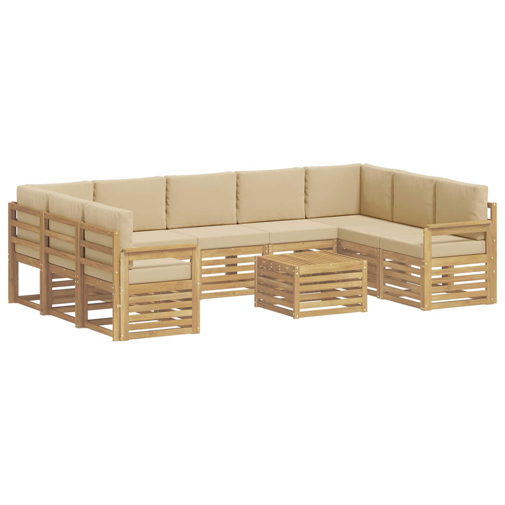 Outdoor-Sofagarnitur 8 pcs Weiß und Beige 59 x 59 x 37 cm