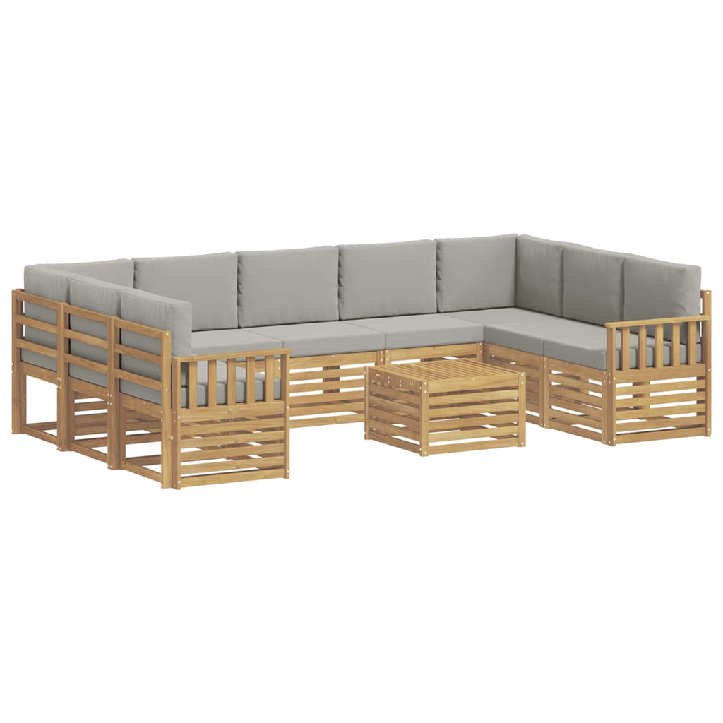 Outdoor-Sofagarnitur 8 pcs Weiß und Hellgrau 59 x 59 x 37 cm