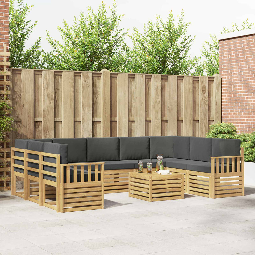 Outdoor-Sofagarnitur 8 pcs Weiß und Anthrazit 59 x 59 x 37 cm