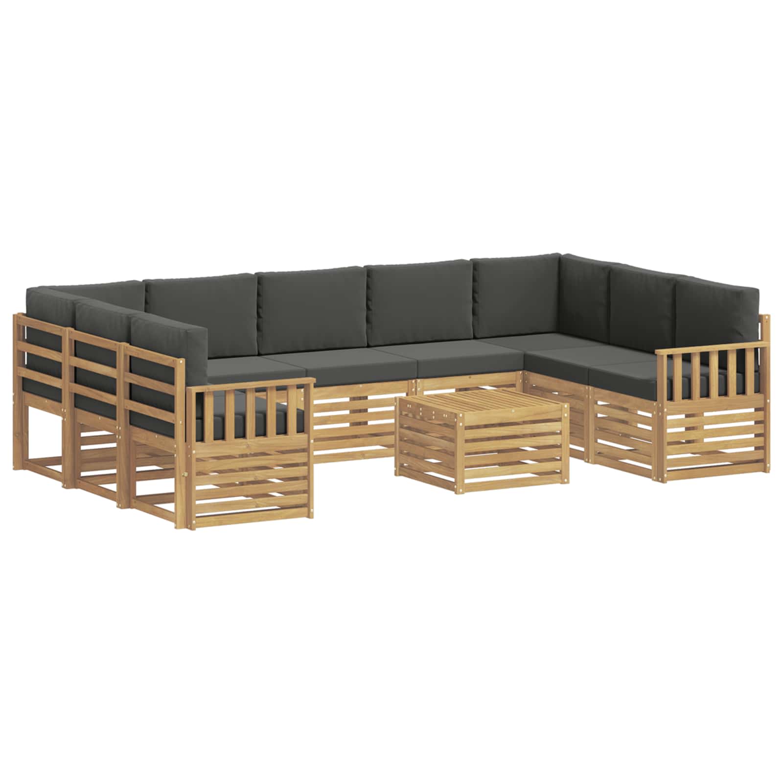 Outdoor-Sofagarnitur 8 pcs Weiß und Anthrazit 59 x 59 x 37 cm