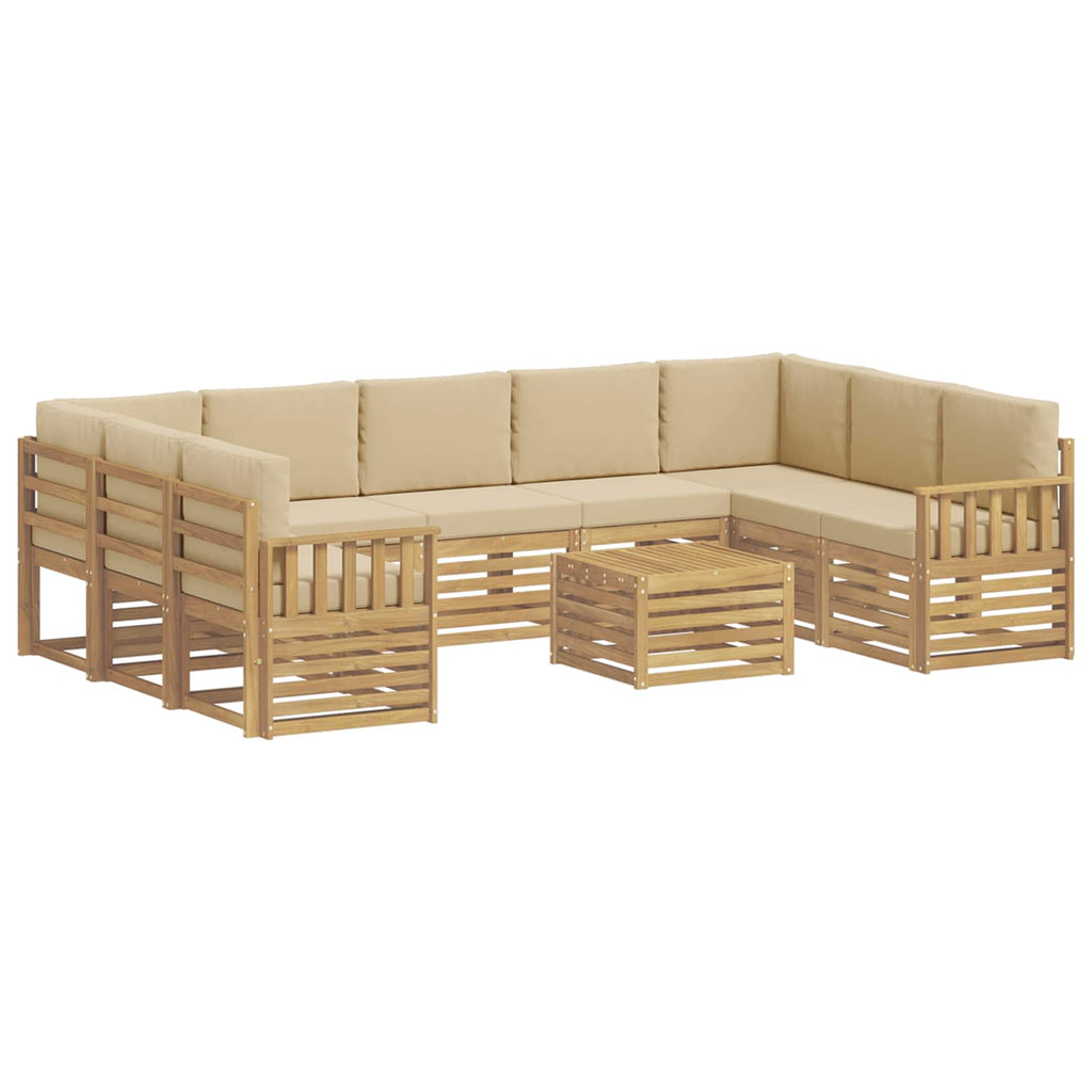 Outdoor-Sofagarnitur 8 pcs Weiß und Beige 59 x 59 x 37 cm