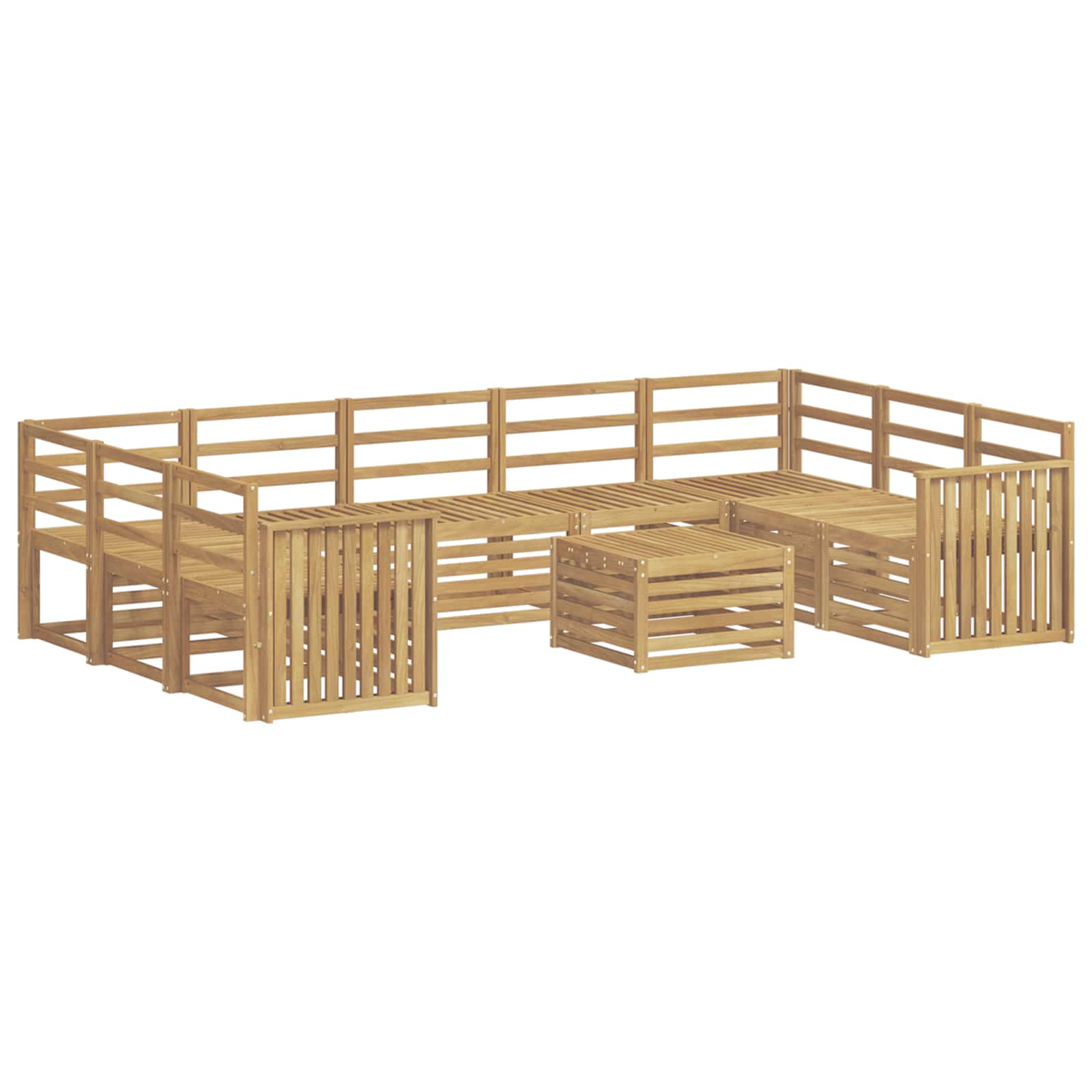 Outdoor-Sofagarnitur 10 pcs Weiß 59 x 59 x 37 cm