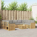 Outdoor-Sofagarnitur 10 pcs Weiß und Hellgrau 59 x 59 x 37 cm