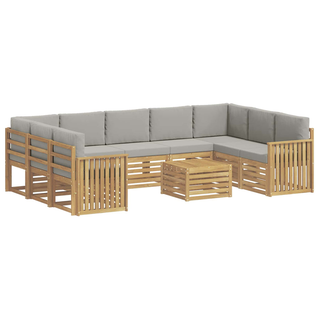 Outdoor-Sofagarnitur 10 pcs Weiß und Hellgrau 59 x 59 x 37 cm
