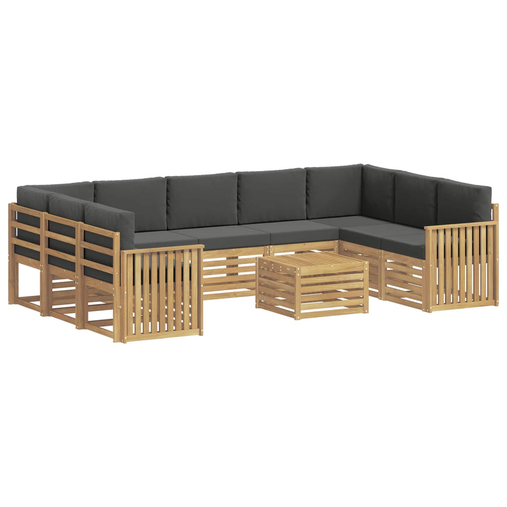 Outdoor-Sofagarnitur 10 pcs Weiß und Anthrazit 59 x 59 x 37 cm