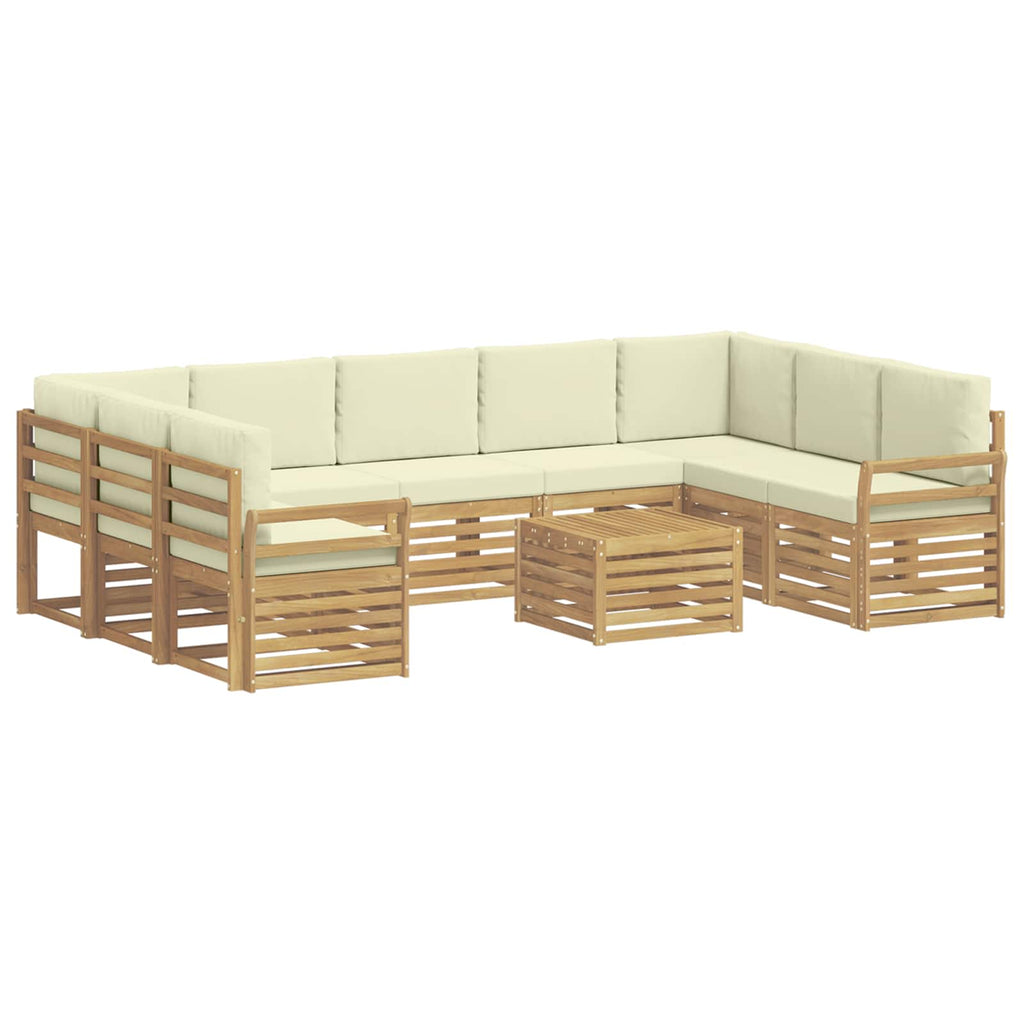 Outdoor-Sofagarnitur 10 pcs Weiß und Creme 59 x 59 x 37 cm