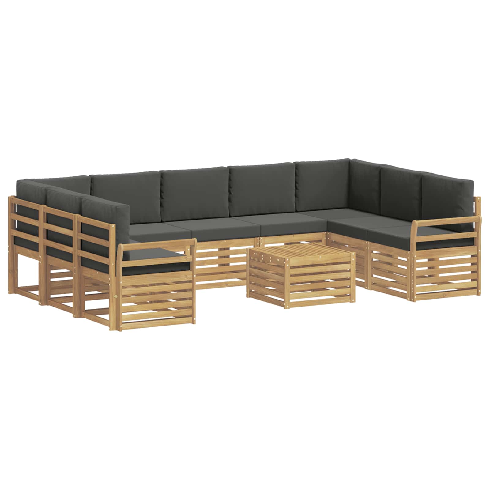 Outdoor-Sofagarnitur 10 pcs Weiß und Anthrazit 59 x 59 x 37 cm