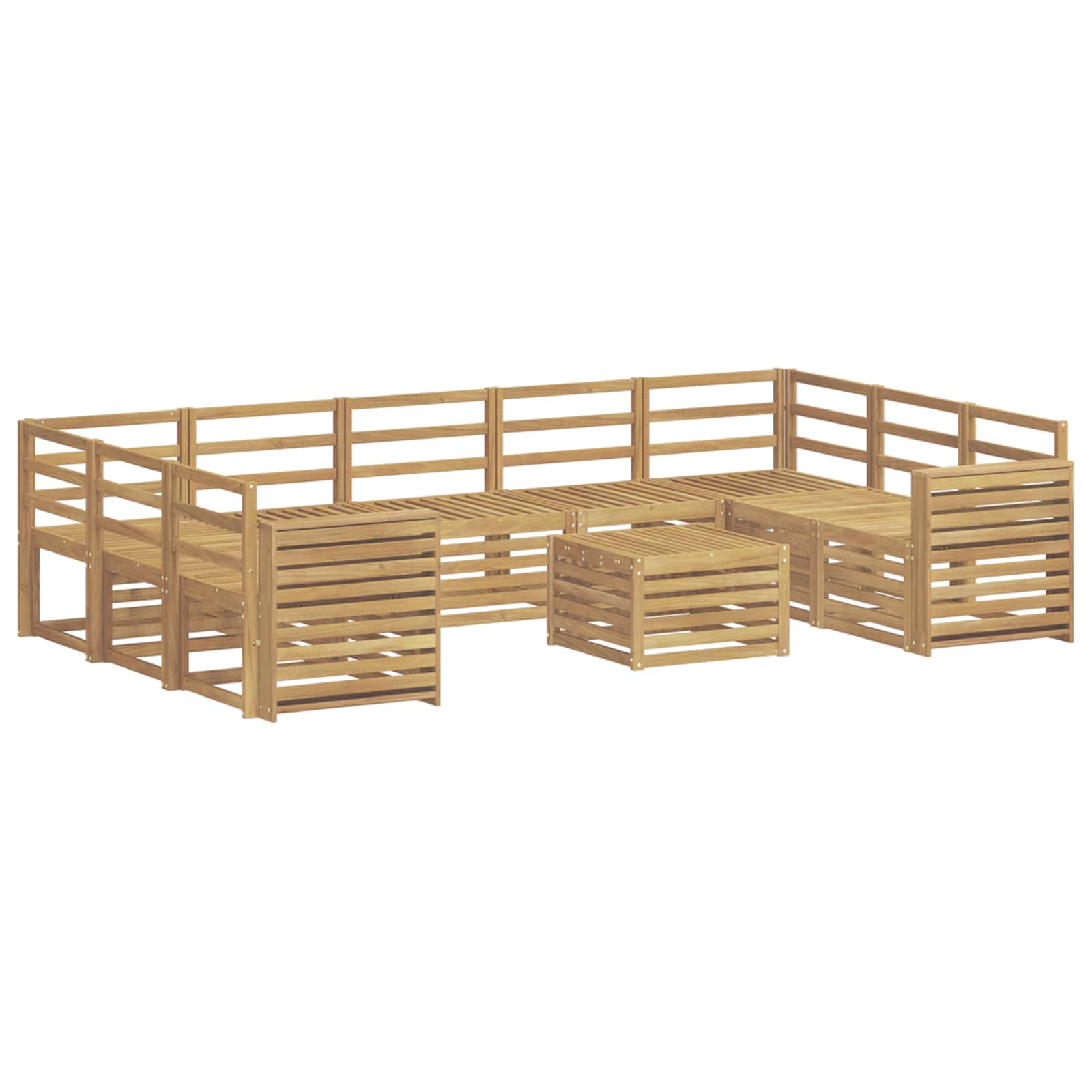 Outdoor-Sofagarnitur 10 pcs Weiß 59 x 59 x 37 cm