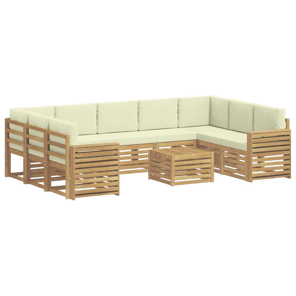 Outdoor-Sofagarnitur 10 pcs Weiß und Creme 59 x 59 x 37 cm