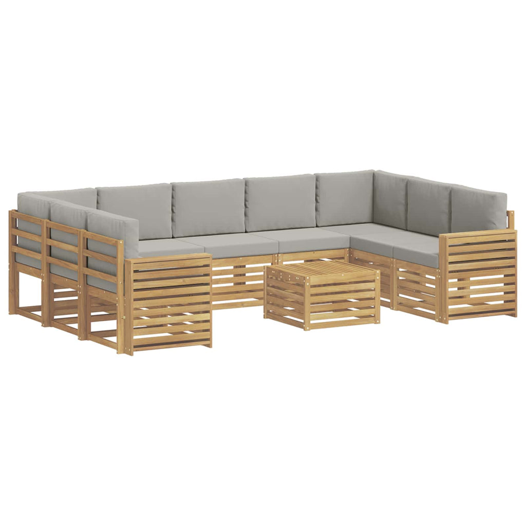 Outdoor-Sofagarnitur 10 pcs Weiß und Hellgrau 59 x 59 x 37 cm