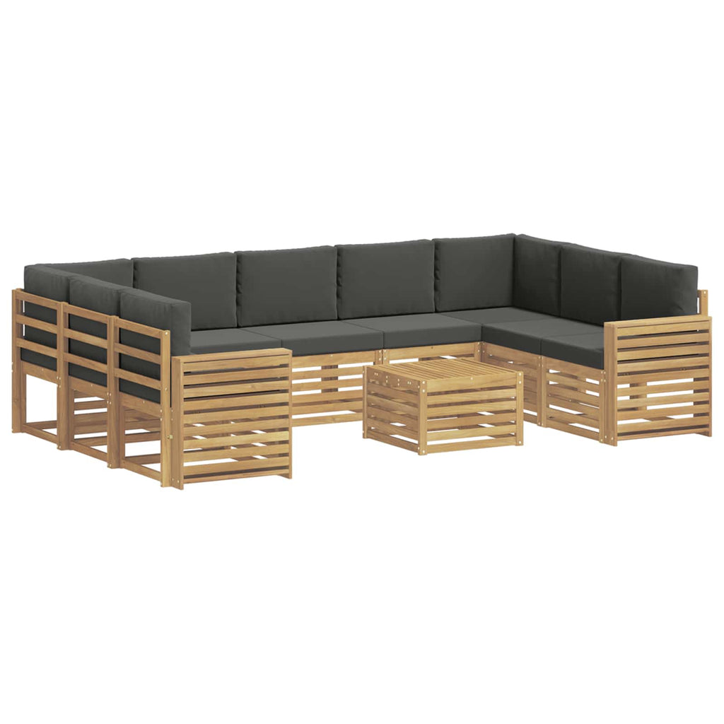 Outdoor-Sofagarnitur 10 pcs Weiß und Anthrazit 59 x 59 x 37 cm