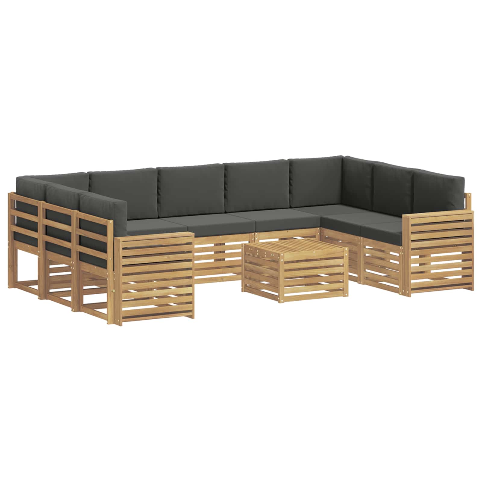 Outdoor-Sofagarnitur 10 pcs Weiß und Anthrazit 59 x 59 x 37 cm