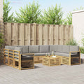 Sofagarnituren 10 pcs Weiß und Hellgrau 59 x 59 x 37 cm