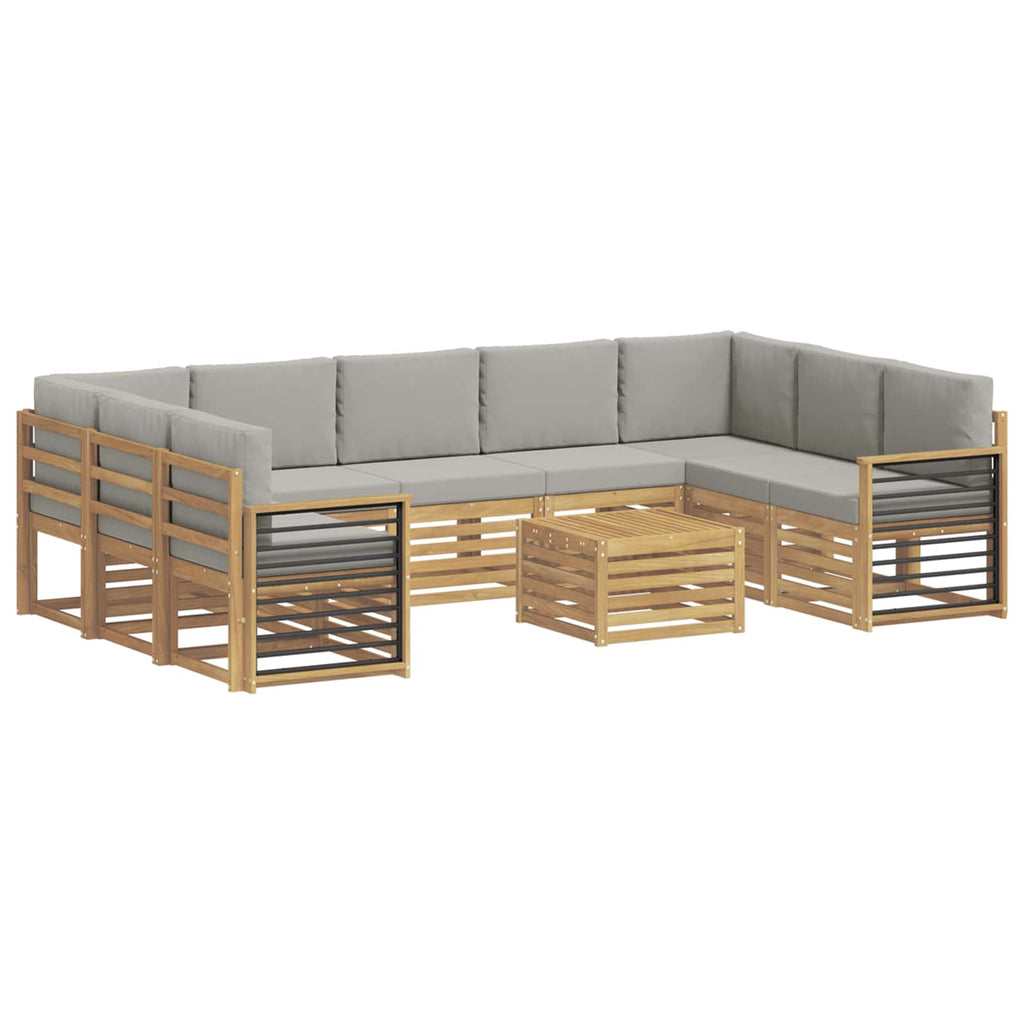 Sofagarnituren 10 pcs Weiß und Hellgrau 59 x 59 x 37 cm