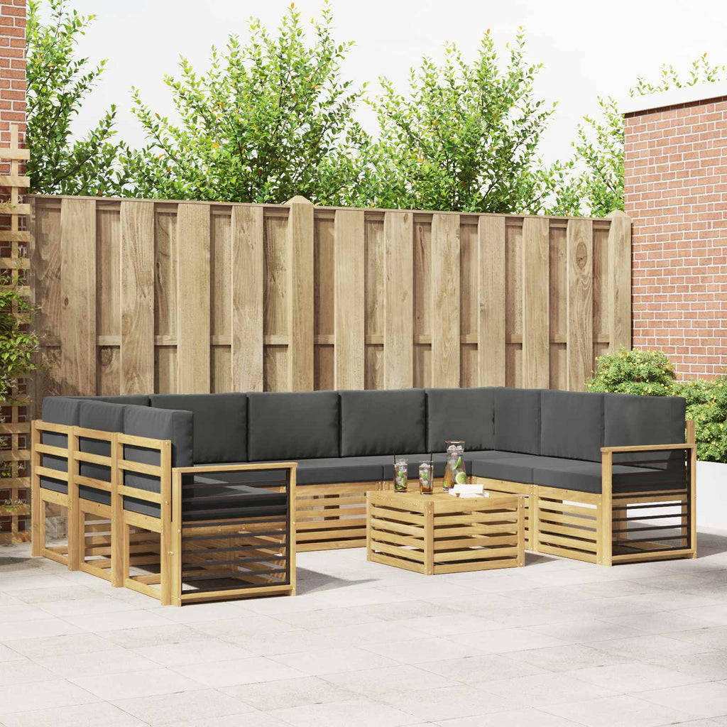 Outdoor-Sofagarnitur 8 pcs Weiß und Anthrazit 59 x 59 x 37 cm