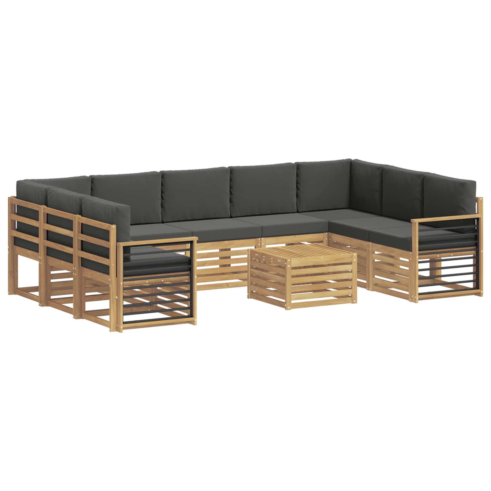 Outdoor-Sofagarnitur 8 pcs Weiß und Anthrazit 59 x 59 x 37 cm