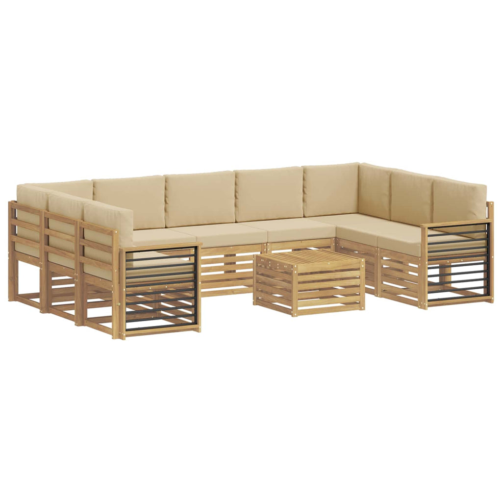 Sofagarnituren 10 pcs Weiß und Beige 59 x 59 x 37 cm Polyester