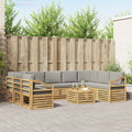 Sofagarnituren 10 pcs Weiß und Hellgrau 59 x 59 x 37 cm