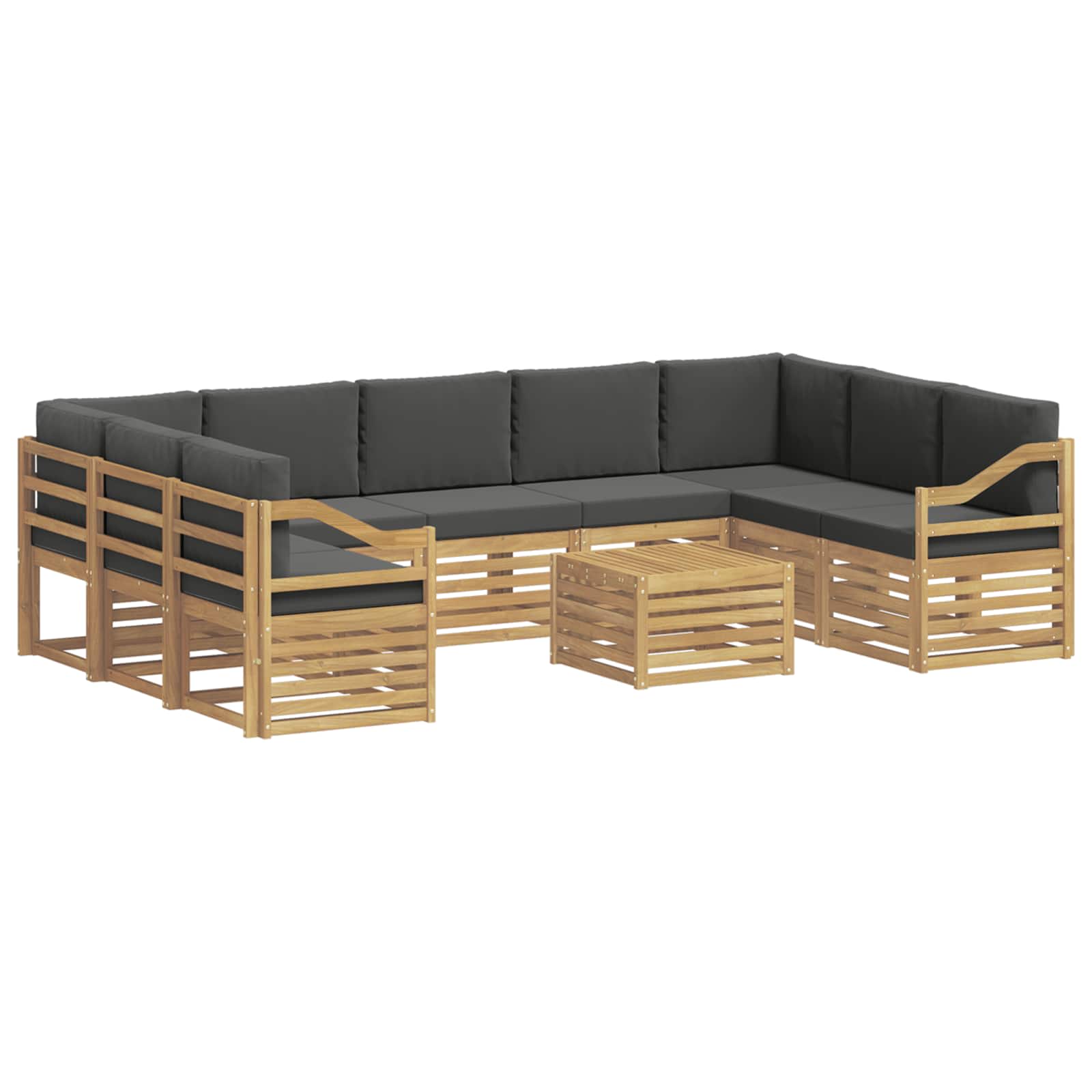 Outdoor-Sofagarnitur 8 pcs Weiß und Anthrazit 59 x 59 x 37 cm