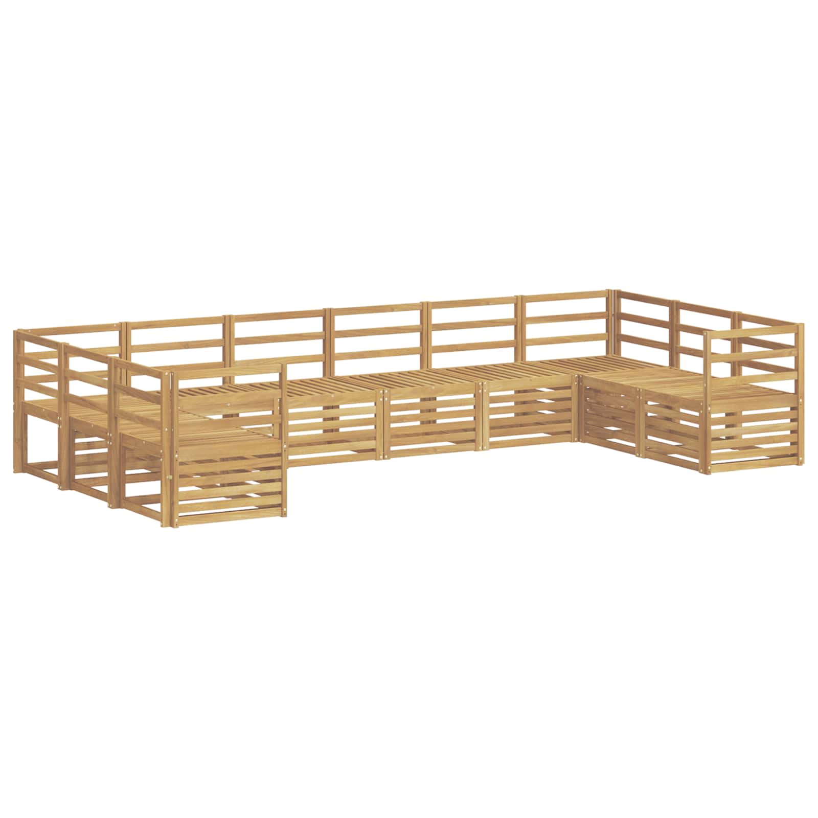Outdoor-Sofagarnitur 10 pcs Weiß 363 x 185,5 x 73 cm