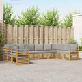 Ecksofa Set 10 pcs Weiß und Hellgrau 363 x 185,5 x 73 cm