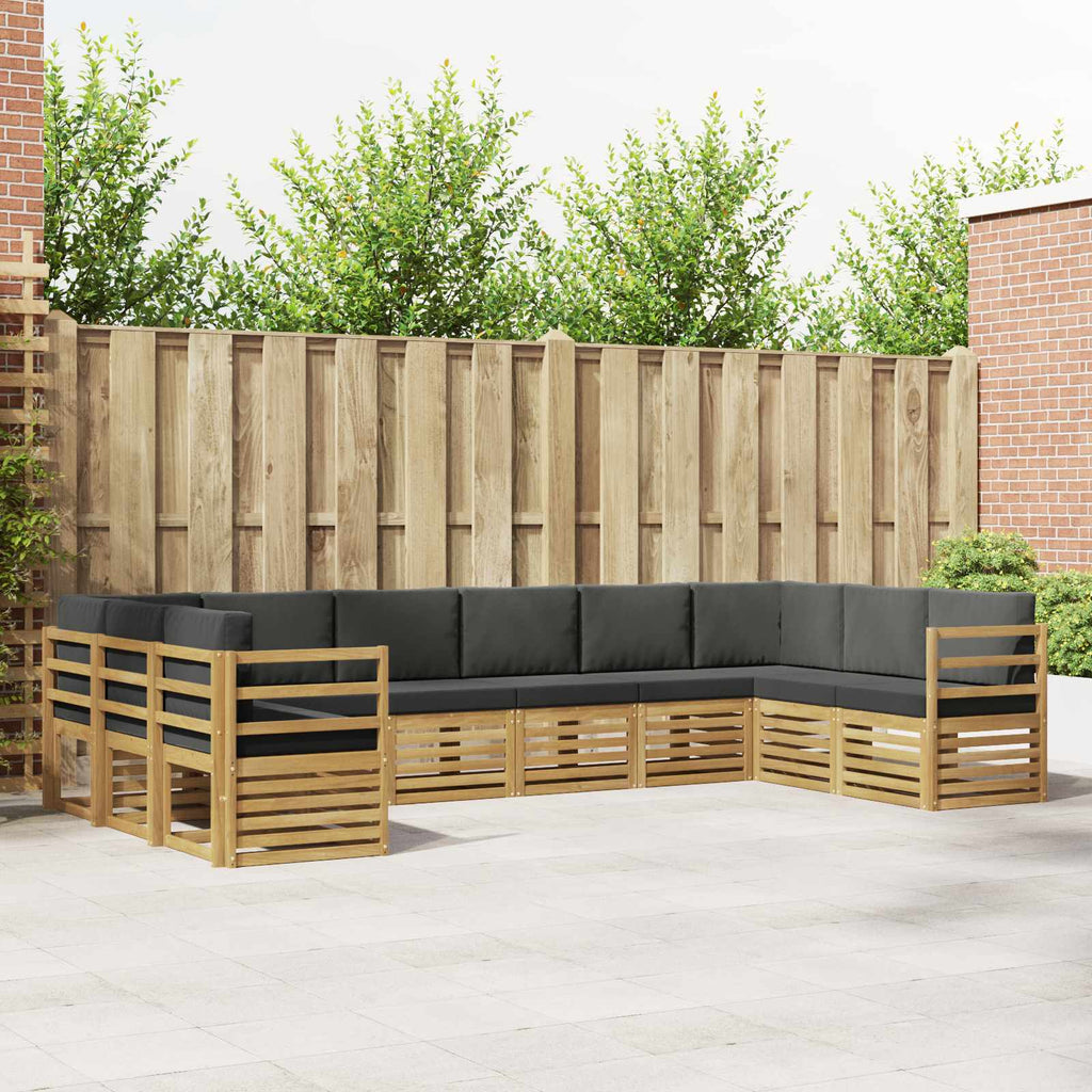 Ecksofa Set 10 pcs Weiß und Anthrazit 363 x 185,5 x 73 cm