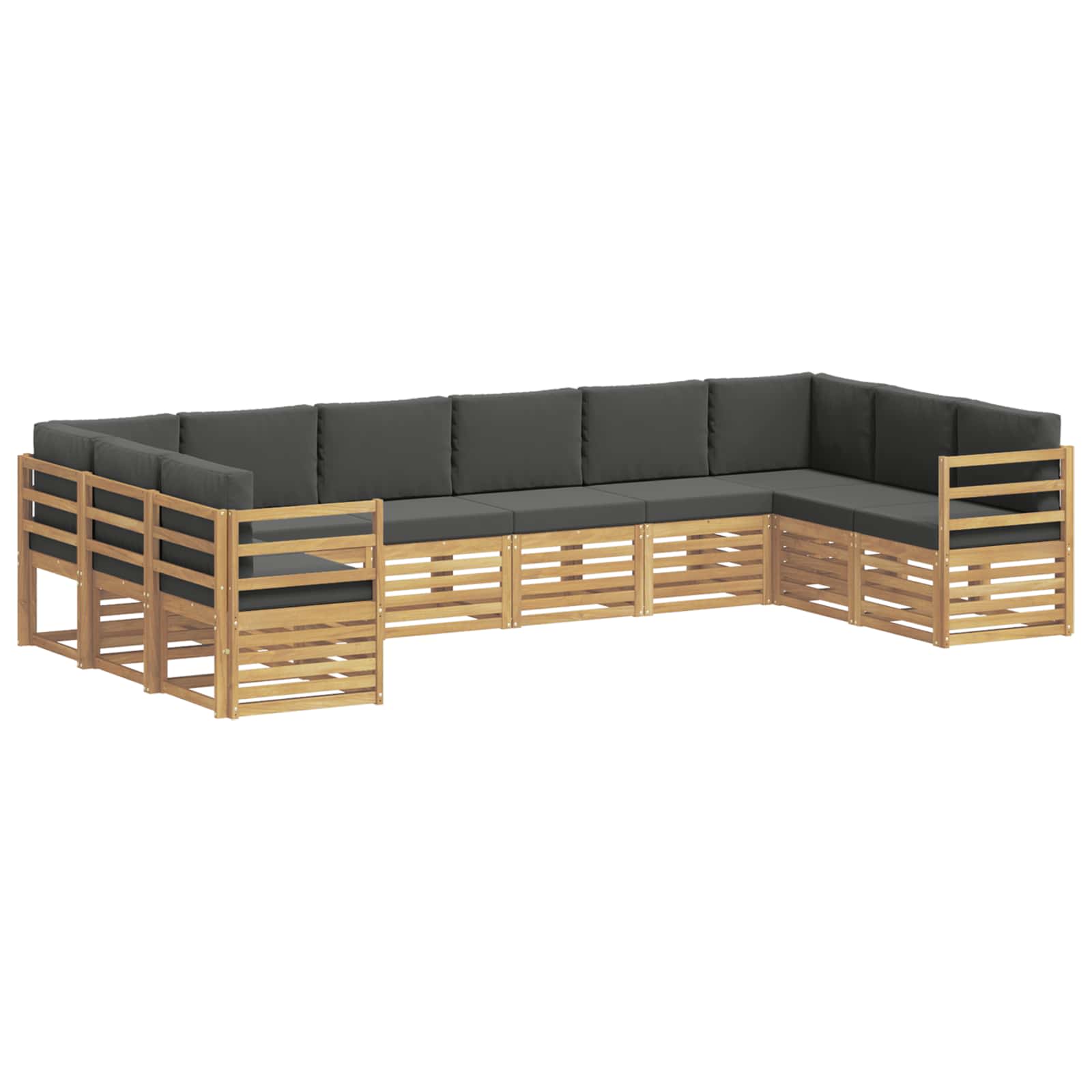 Ecksofa Set 10 pcs Weiß und Anthrazit 363 x 185,5 x 73 cm