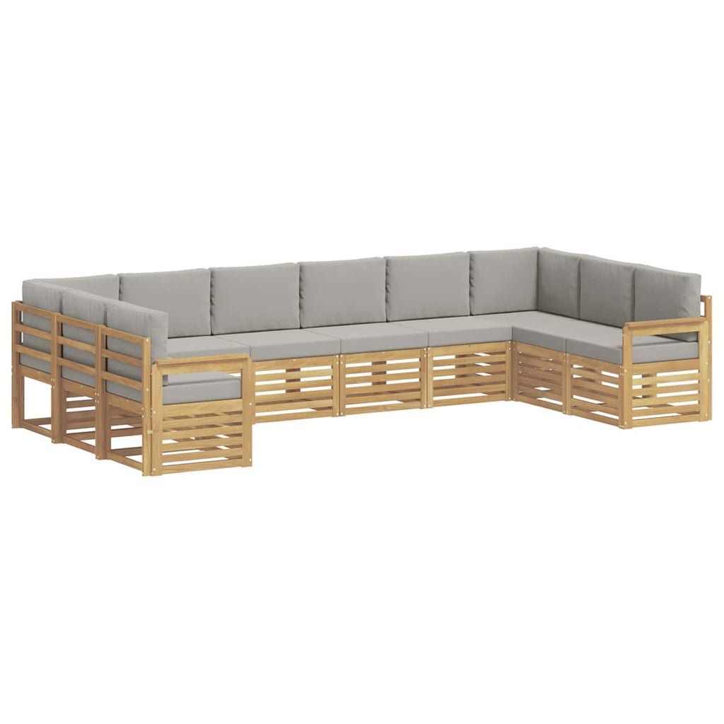 Outdoor-Sofagarnitur 7 pcs Weiß und Hellgrau