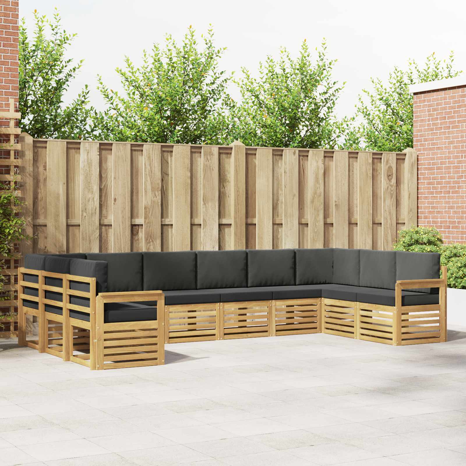 Outdoor-Sofagarnitur 7 pcs Weiß und Anthrazit