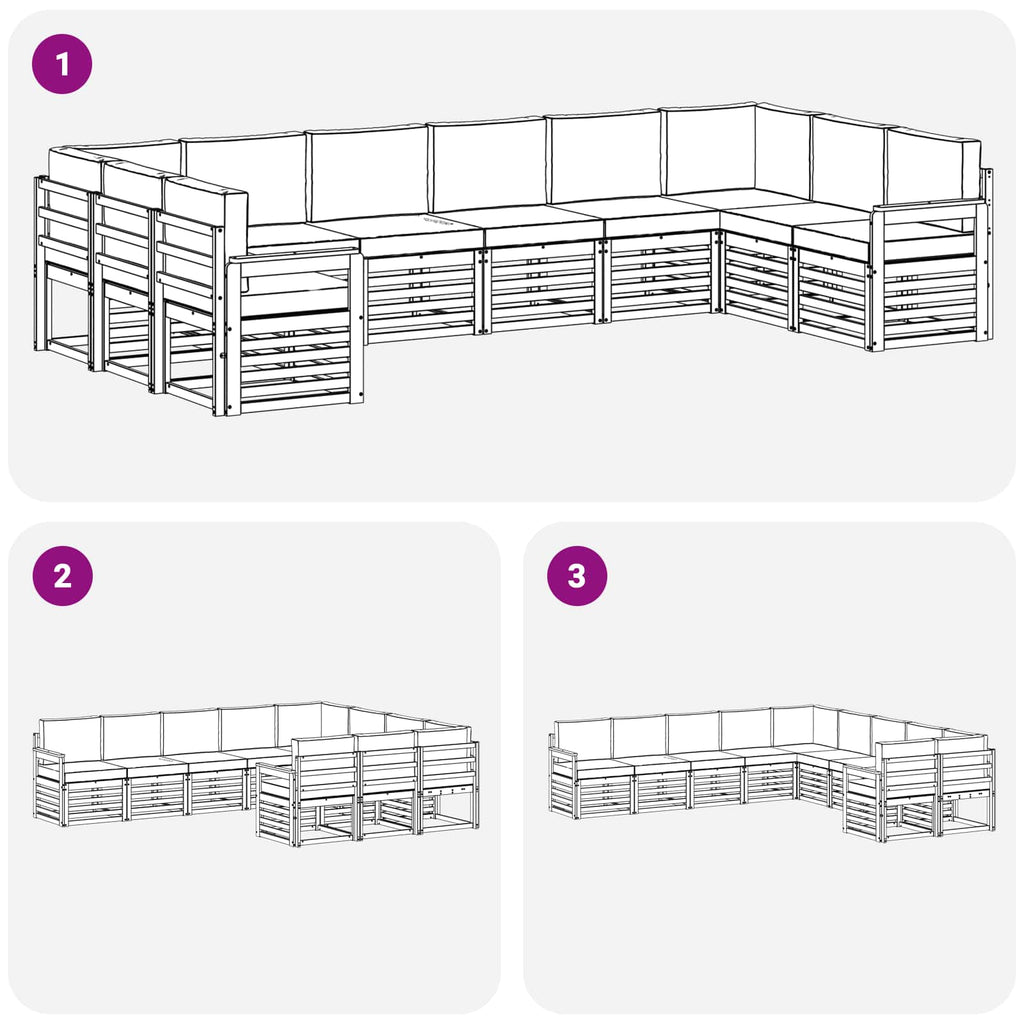 Outdoor-Sofagarnitur 7 pcs Weiß und Anthrazit