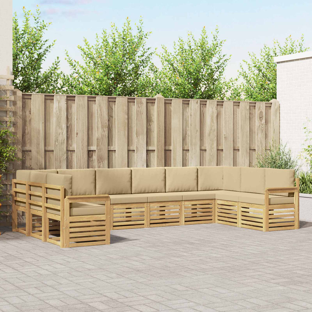 Outdoor-Sofagarnitur 7 pcs Weiß und Beige 363 x 187,5 x 73 cm