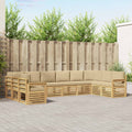 Outdoor-Sofagarnitur 7 pcs Weiß und Beige 363 x 187,5 x 73 cm