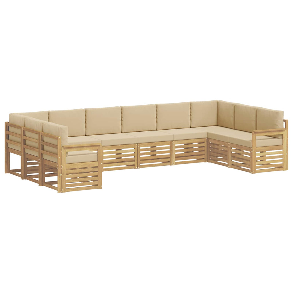Outdoor-Sofagarnitur 7 pcs Weiß und Beige 363 x 187,5 x 73 cm