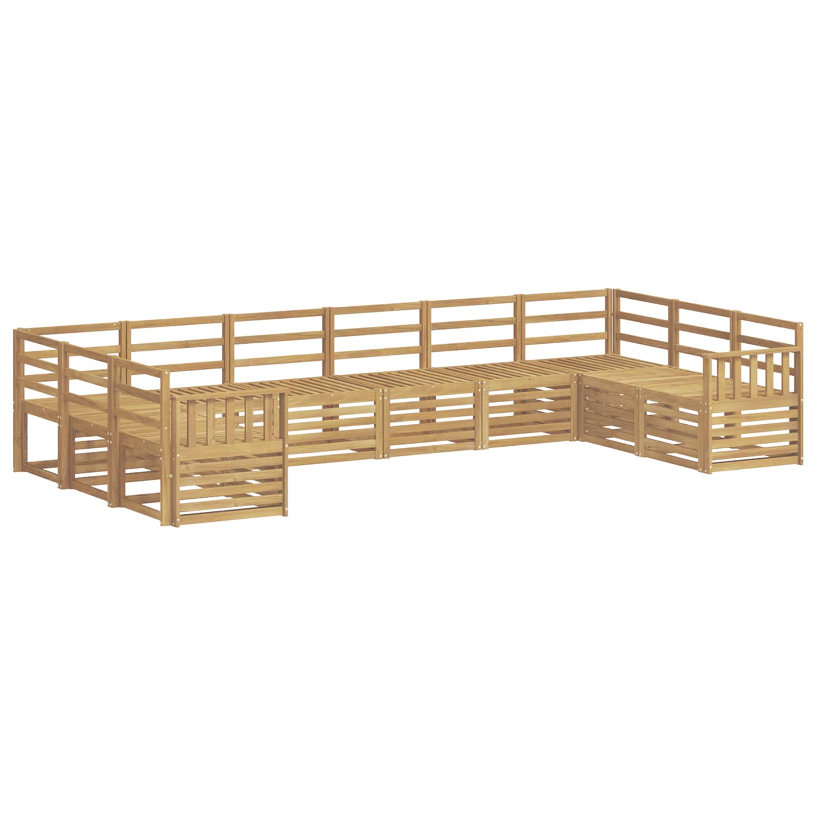 Outdoor-Sofagarnitur 10 pcs Weiß 363 x 187,5 x 73 cm