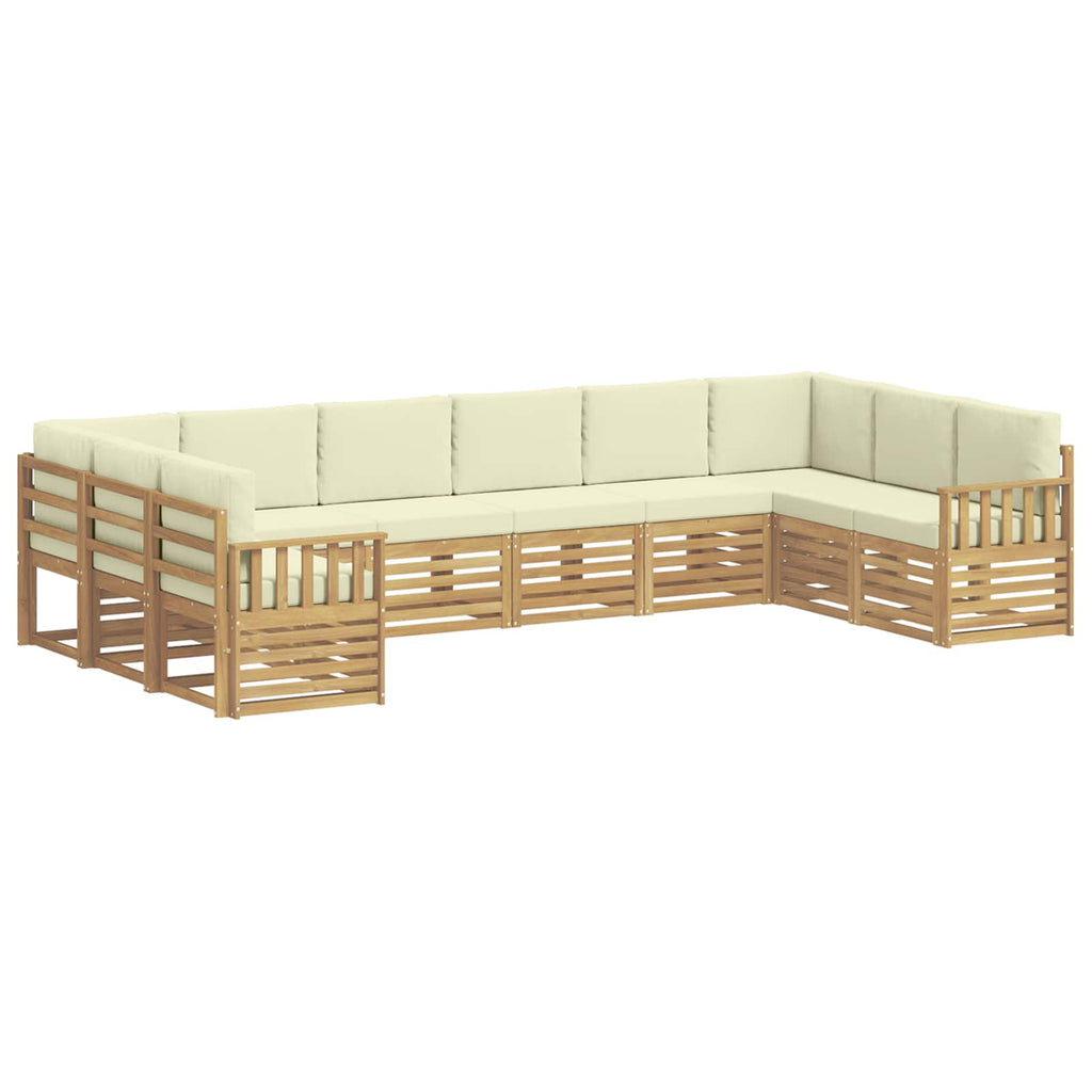 Outdoor-Sofagarnitur 7 pcs Weiß und Creme 363 x 187,5 x 73 cm