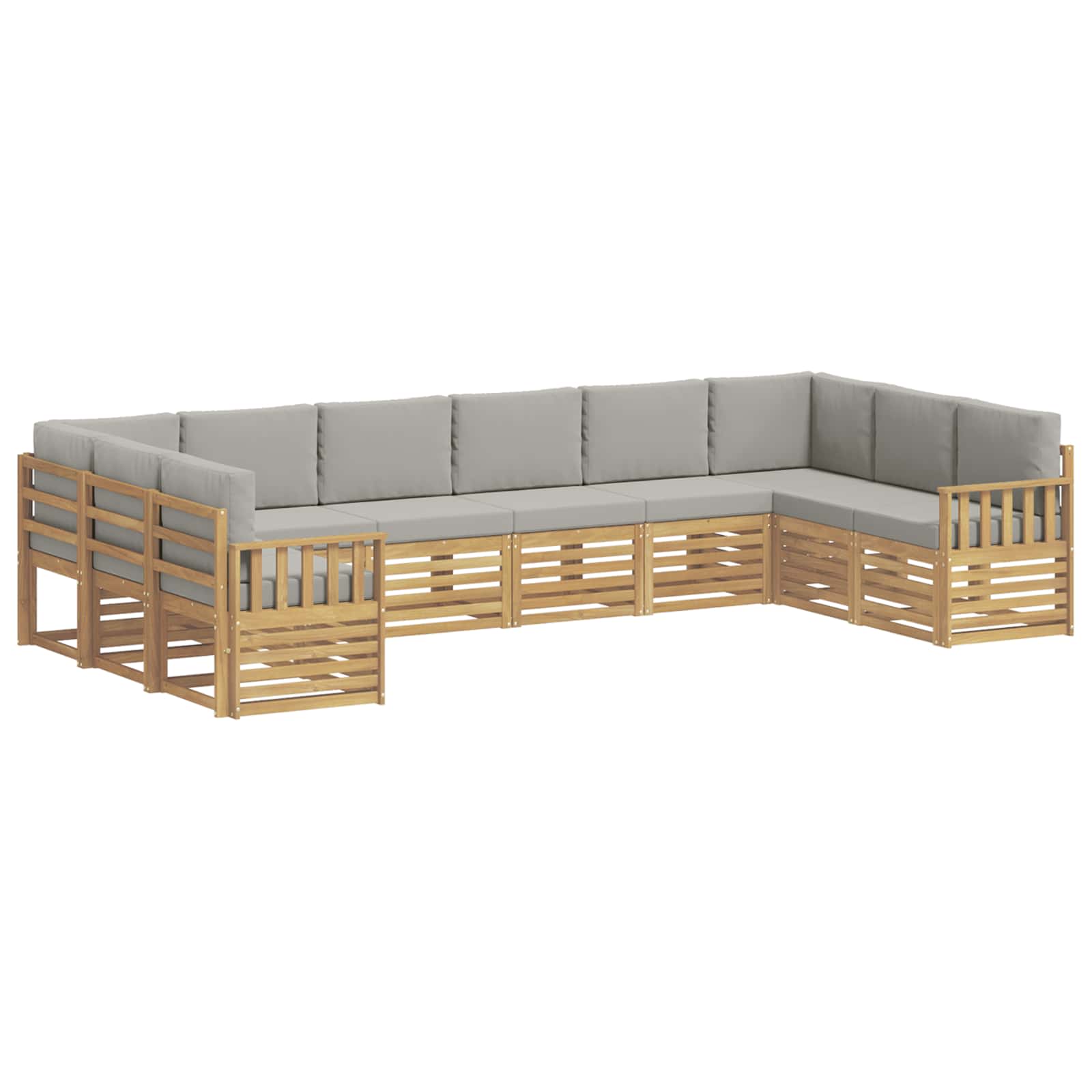 Outdoor-Sofagarnitur 7 pcs Weiß und Hellgrau