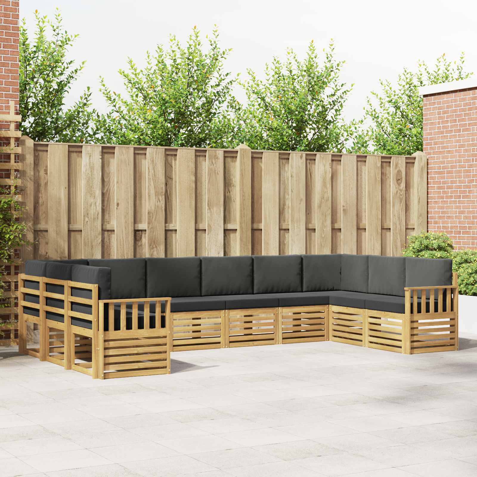 Outdoor-Sofagarnitur 7 pcs Weiß und Anthrazit