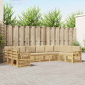 Outdoor-Sofagarnitur 7 pcs Weiß und Beige 363 x 187,5 x 73 cm