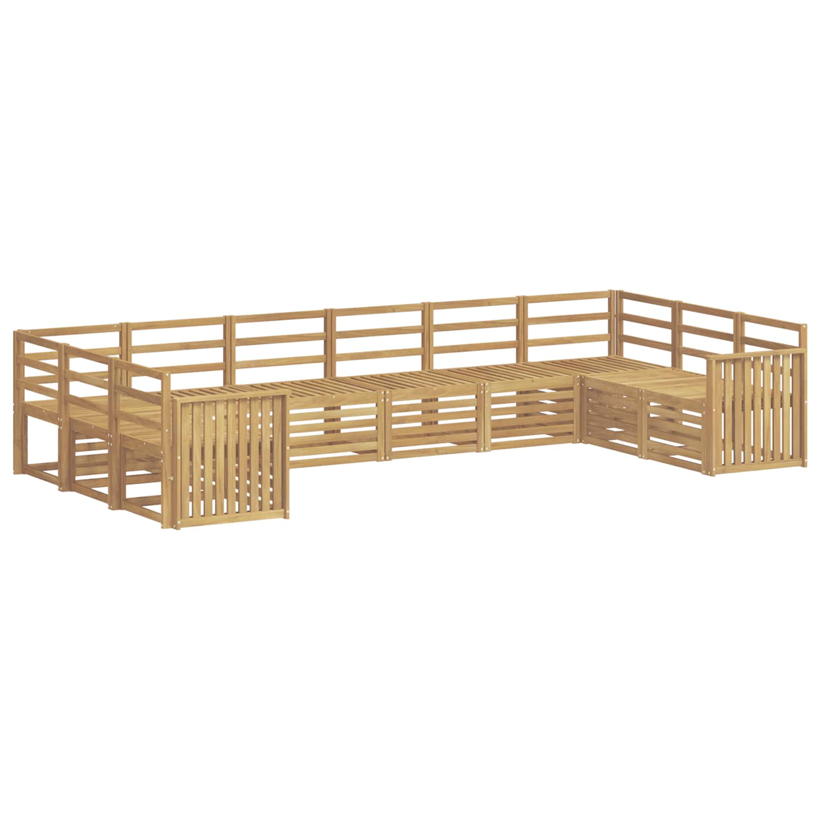 Outdoor-Sofagarnitur 10 pcs Weiß 363 x 187,5 x 73 cm