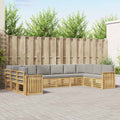 Outdoor-Sofagarnitur 10 pcs Weiß und Hellgrau