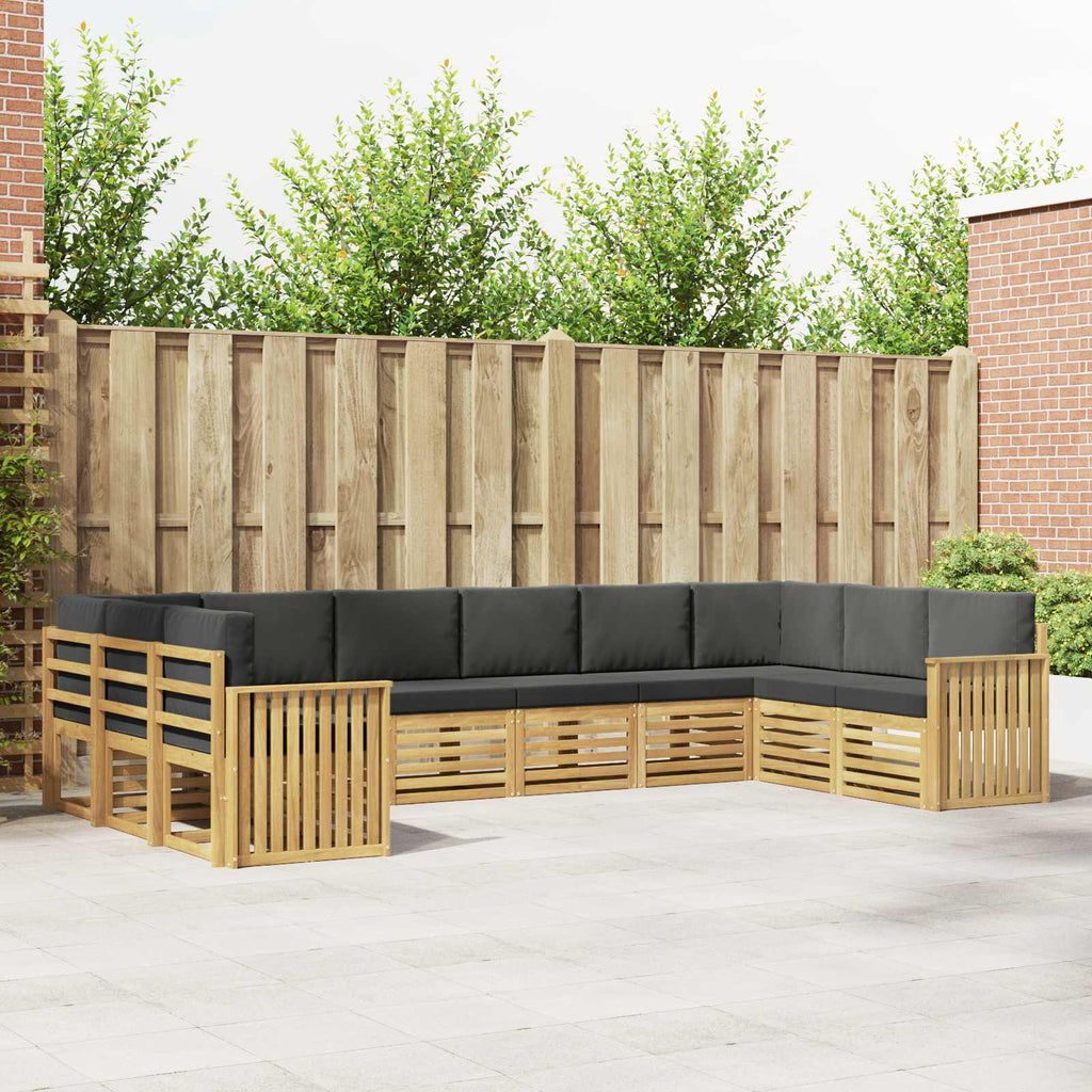 Outdoor-Sofagarnitur 10 pcs Weiß und Anthrazit