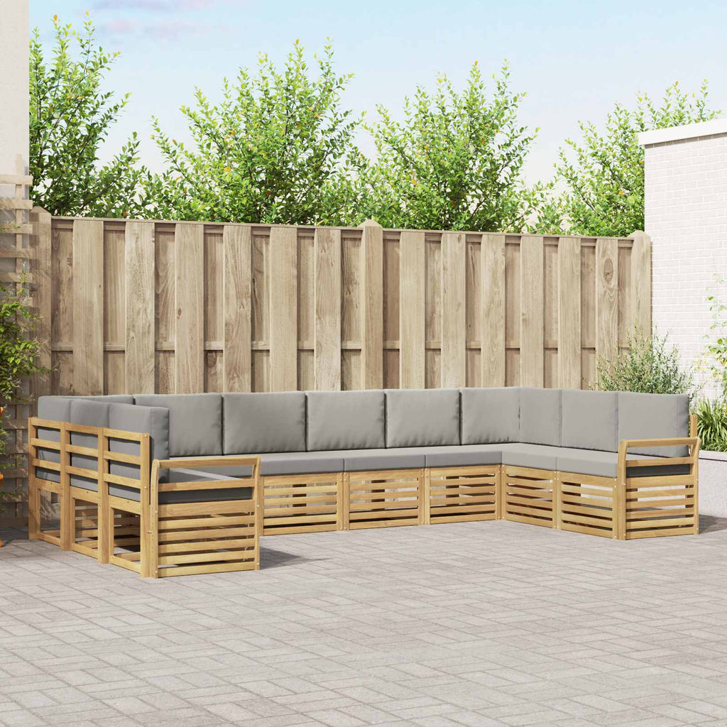 Outdoor-Sofagarnitur 10 pcs Weiß und Hellgrau 363 x 190 x 73 cm