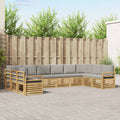 Outdoor-Sofagarnitur 10 pcs Weiß und Hellgrau 363 x 190 x 73 cm