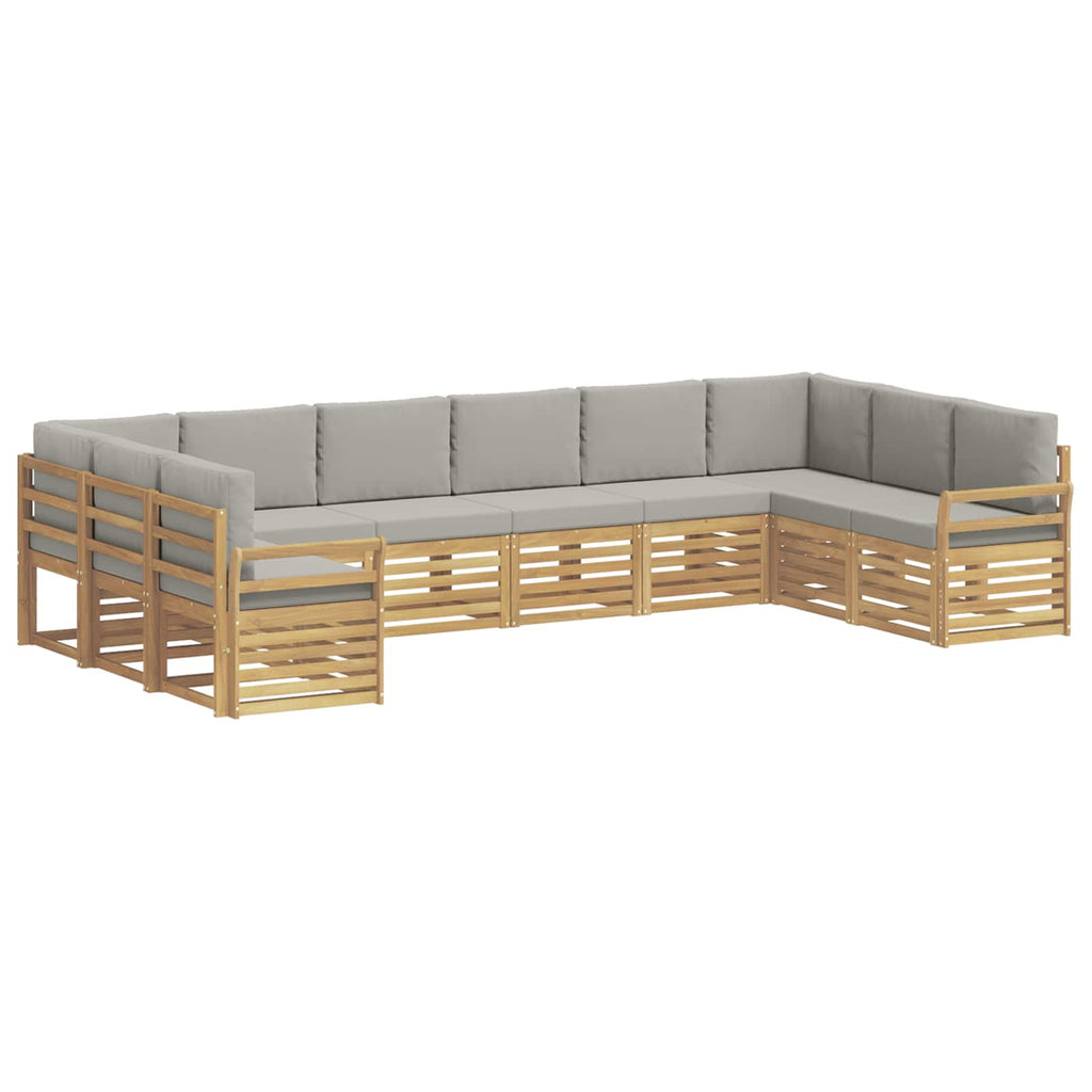 Outdoor-Sofagarnitur 10 pcs Weiß und Hellgrau 363 x 190 x 73 cm