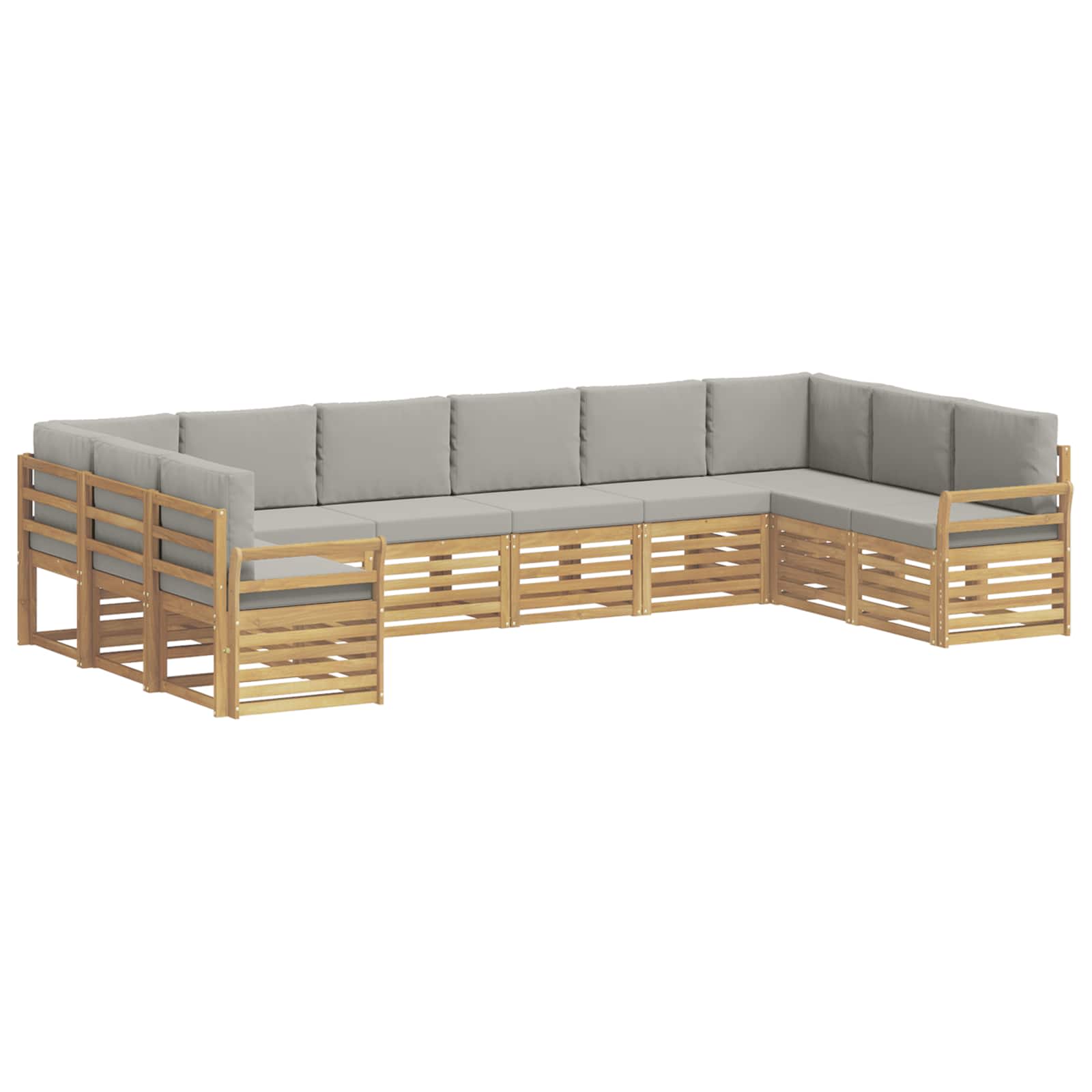 Outdoor-Sofagarnitur 10 pcs Weiß und Hellgrau 363 x 190 x 73 cm