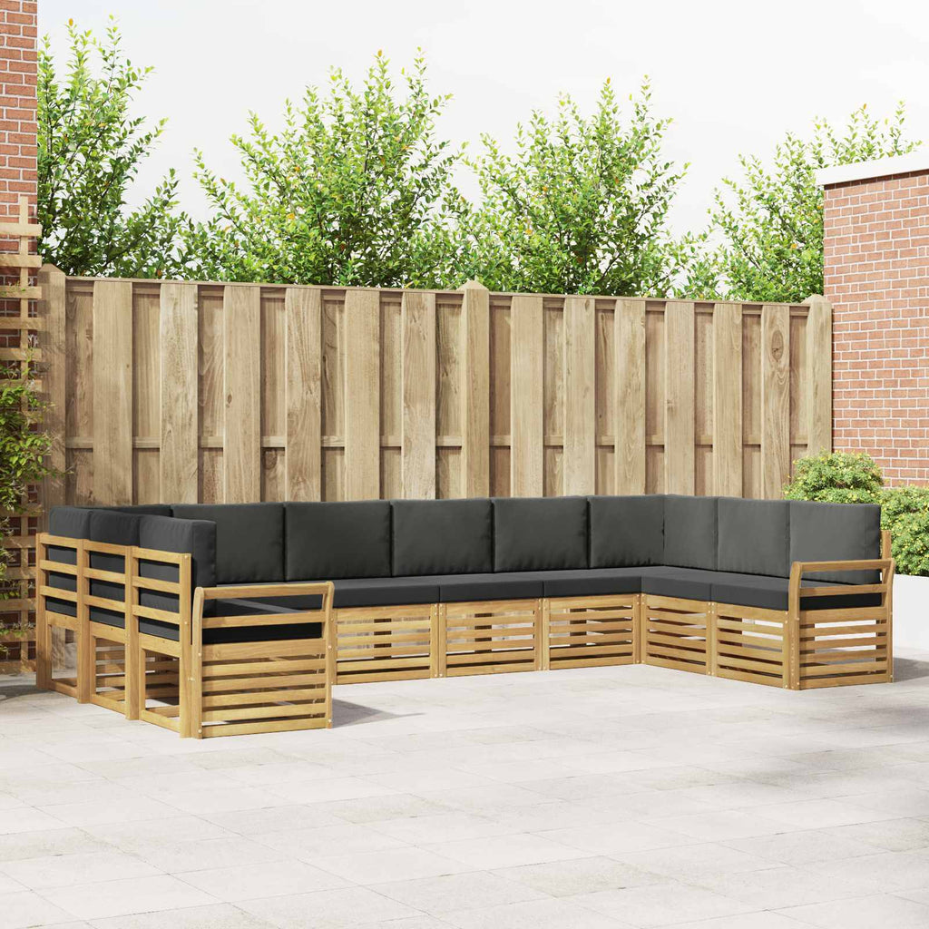Outdoor-Sofagarnitur 10 pcs Weiß und Anthrazit