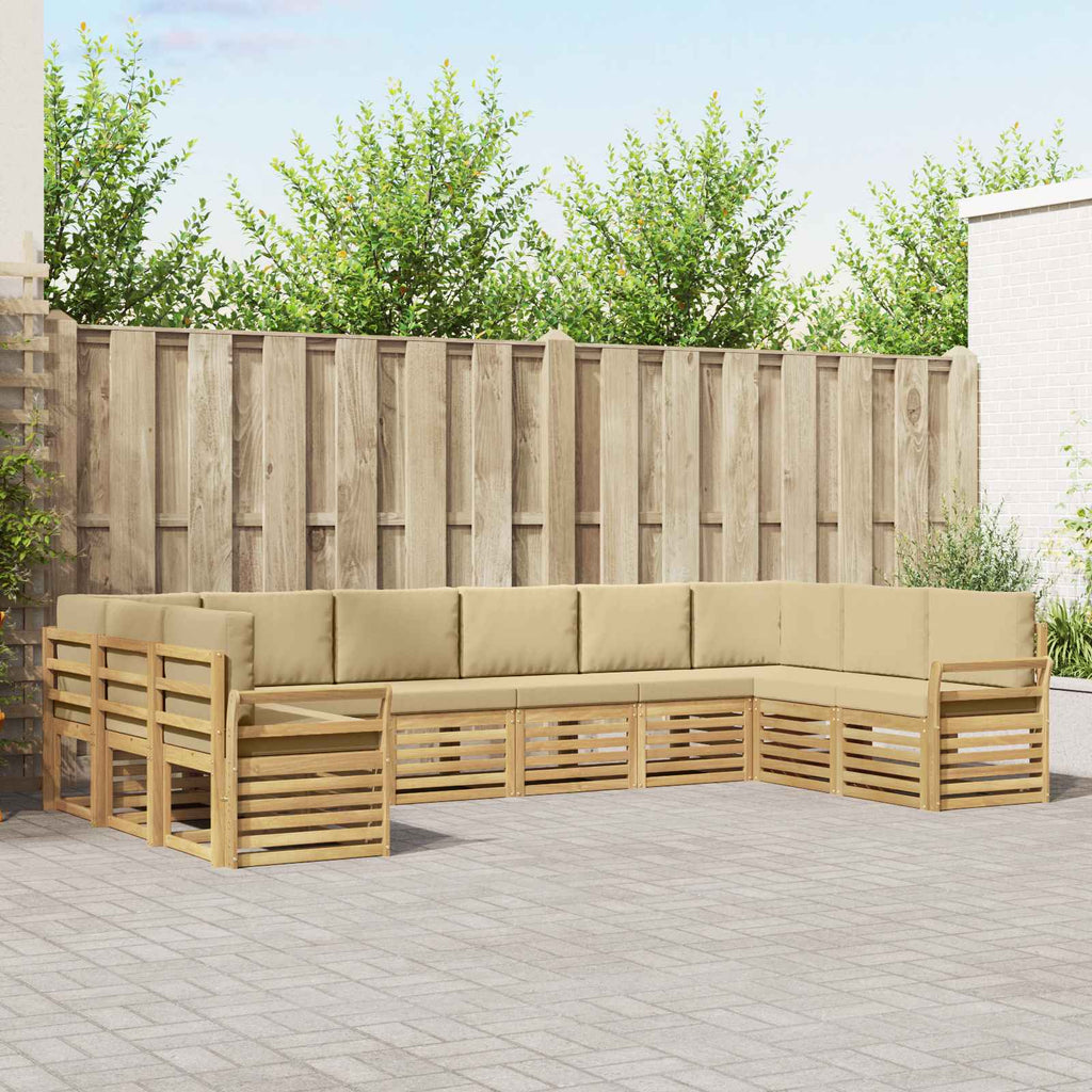 Outdoor-Sofagarnitur 10 pcs Weiß und Beige 363 x 190 x 73 cm