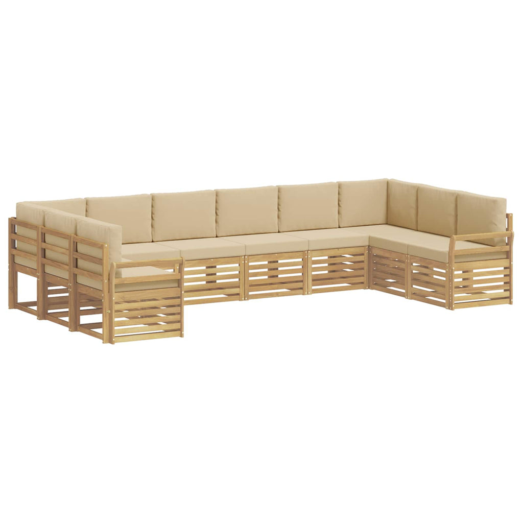 Outdoor-Sofagarnitur 10 pcs Weiß und Beige 363 x 190 x 73 cm